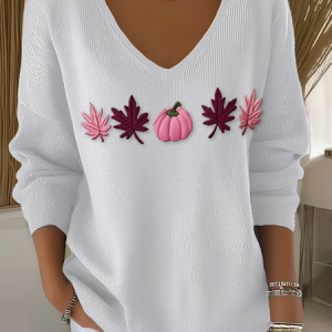 Women Cotton Halloween Long Sleeve Comfy Casual Sweater, Sweaters, color:White|size:4XL, catalog Noracora shop