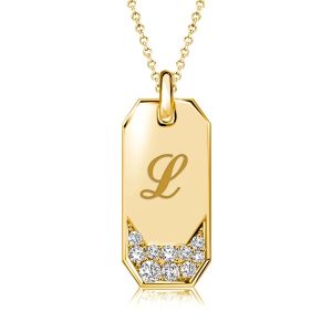 necklaces - Italo Engraved ID Tag Pendant Initial Personalized Necklace For Women, Italo jewelry - Online Catalog