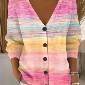 Women Abstract Casual Spring/Fall Printing Cardigan, JustFashionNow Cardigans, color:Pink|size:5XL,