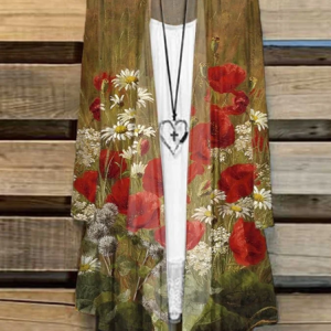 Women Floral Spring/Fall Cover-up Casual Lightweight Cardigan, JustFashionNow Cardigans, color:Yellow Brown|size:4XL,