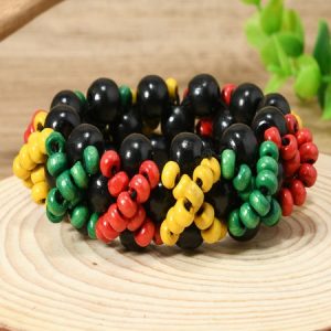 Bohemian Colorful Wooden Bead Bracelets Fashionable And Versatile Handmade Beaded Elastic Wire Wooden Bead Bracelets, JustFashionNow Bracelets, color:Color7|size:One-size,
