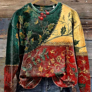 Women Floral Crew Neck Printing Casual Spring/Fall Long Sleeve Sweatshirt, JustFashionNow Sweatshirts & Hoodies, color:As Picture|size:3XL,