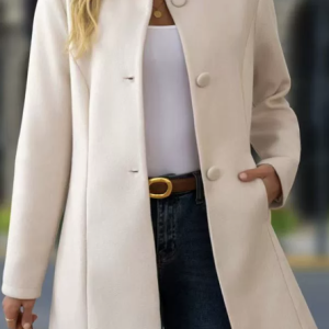 Women Spring/Fall Outerwear Casual Plain Long Sleeve Shawl Collar Jacket, Outerwear, color:White|size:XL, catalog Noracora shop