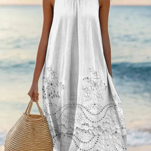 Women Floral Summer Dress V Neck Sleeveless A-Line Dress, Dresses, color:As Picture|size:4XL, catalog Noracora shop