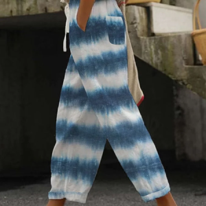 Women Tie Dye Long Pants Casual Spring/Fall Trousers, JustFashionNow Pants, color:Blue|size:5XL,