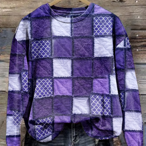 Casual Crew Neck Text Letters Sweatshirt, Hoodies & Sweatshirts, color:Purple|size:4XL, catalog Noracora shop