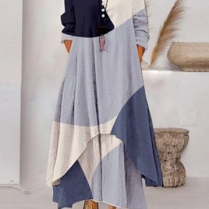 Women Striped Summer Dress Crew Neck Long Sleeve Shirt Dress A-Line Dress, Dresses, color:Color3|size:5XL, catalog Noracora shop