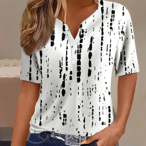 Women Striped Short Sleeve Tee T-shirt Crew Neck Printing Casual Summer Graphic Tee Top, JustFashionNow T-Shirts, color:White|size:4XL,