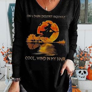 Women's Long Sleeve Tee T-shirt Spring/Fall Halloween Printing Jersey V Neck Daily Going Out Vintage Top, JustFashionNow T-Shirts, color:Black|size:XXL,