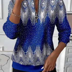Casual Crew Neck Abstract Sweatshirt Printing, Hoodies & Sweatshirts, color:Blue|size:XXL, catalog Noracora shop
