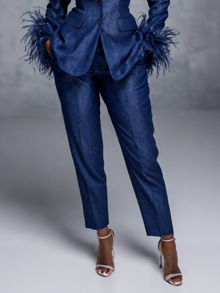 Faux Denim Urban Jeans, Jeans, color:Denim Blue|size:XXL, Stylewe