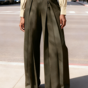 Urban Plain Buttoned Straight Pants, Pants, color:Army Green|size:XXL, Stylewe