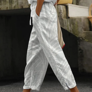 Women Geometric Long Pants Casual Spring/Fall Trousers, Pants, color:Gray|size:5XL, catalog Noracora shop