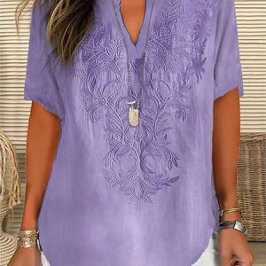 Shawl Collar Half Sleeve 3D Printing Regular Loose Blouse For Women, Blouses, color:As Picture|size:4XL, catalog Noracora shop
