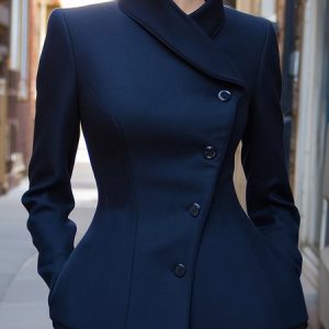 Urban Irregular Craftsmanship Plain Buttoned Jacket, Jackets, color:Blue|size:XXL, Stylewe