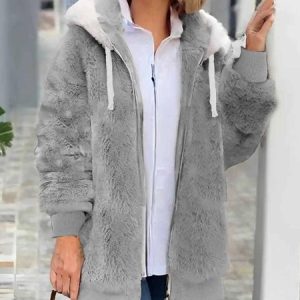 Women Winter Outerwear Vintage Plain Long Sleeve Shawl Collar Jacket, Coats, color:Light Gray|size:5XL, catalog Noracora shop