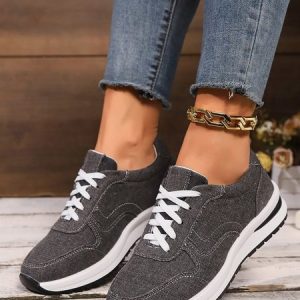 Casual Plain Breathable Lace-Up Low Heel Cortez Split Joint, Sneakers&Athletic, color:Black|size:43, catalog Noracora shop