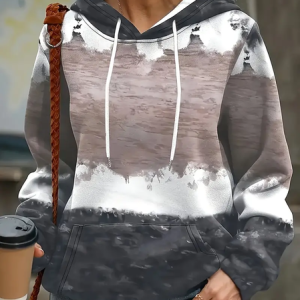 Women Abstract Spring/Fall Printing Long Sleeve Casual Daily Hoodie, JustFashionNow Sweatshirts & Hoodies, color:Gray|size:4XL,