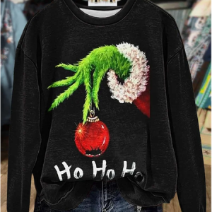 Casual Crew Neck Christmas Sweatshirt Printing, Hoodies & Sweatshirts, color:Black|size:XXL, catalog Noracora shop