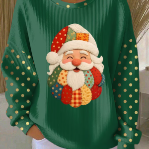 Casual Crew Neck Santa Claus Sweatshirt Printing, Hoodies & Sweatshirts, color:Green|size:5XL, catalog Noracora shop