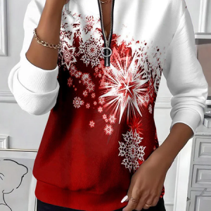 Casual Crew Neck Christmas Sweatshirt Printing, Hoodies & Sweatshirts, color:White-Red|size:5XL, catalog Noracora shop