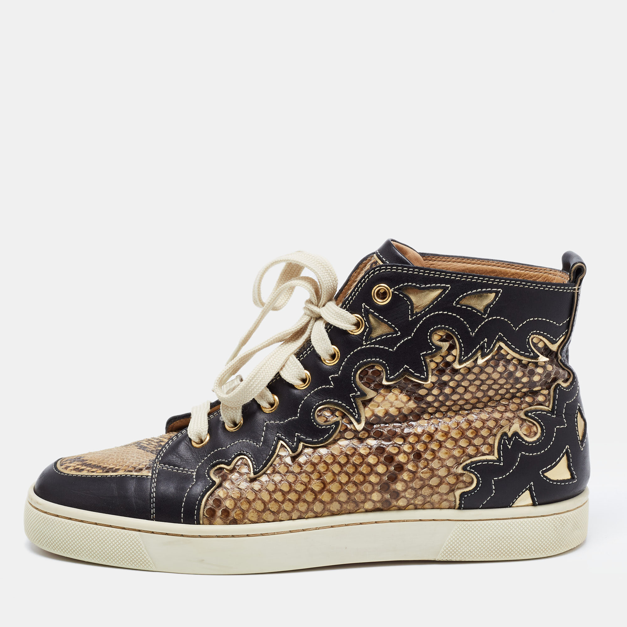 Christian Louboutin Tricolor Leather and Python Rantus Orlato High Top Sneakers Size 39.5, Athletic Shoes & Sneakers - Luxury Closet catalog