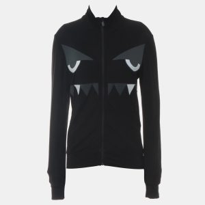 Fendi Black Nylon, Spandex Monster Zip-Up Jacket XXS, Coats & Jackets - Luxury Closet catalog
