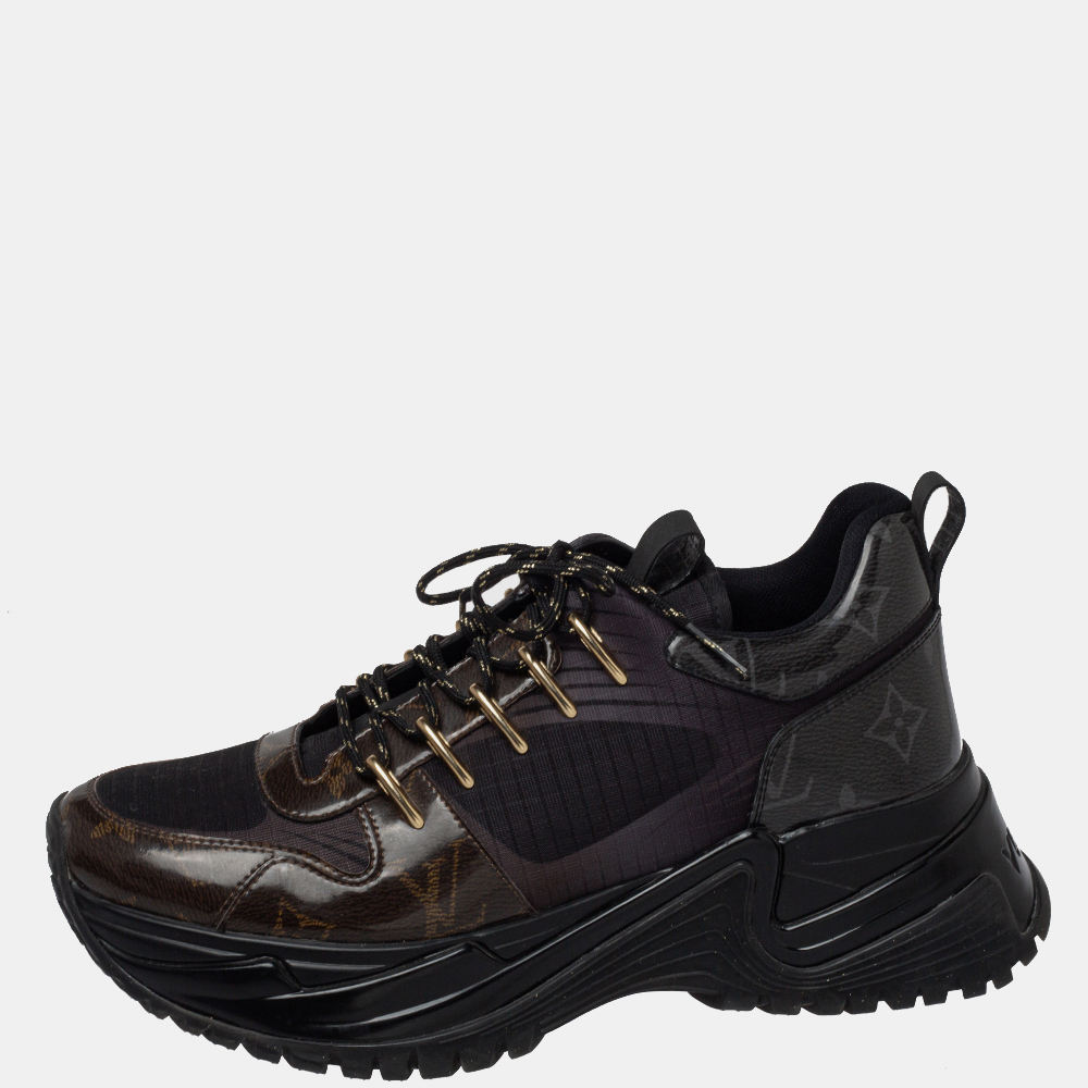 Louis Vuitton Black/Brown Monogram Canvas And Mesh Run Away Pulse Sneakers Size 38.5, Athletic Shoes & Sneakers - Luxury Closet catalog