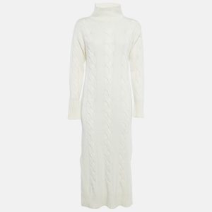 8 by Yoox Off-White Cable Knit High Neck Long Dress S, Dresses - Luxury Closet catalog