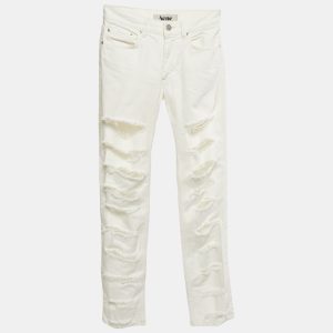 Acne Studios White Denim Distressed Jeans S, Jeans - Luxury Closet catalog