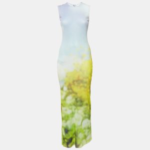 Acne Studios Blue Blurred Print Mesh Maxi Dress XS, Dresses - Luxury Closet catalog