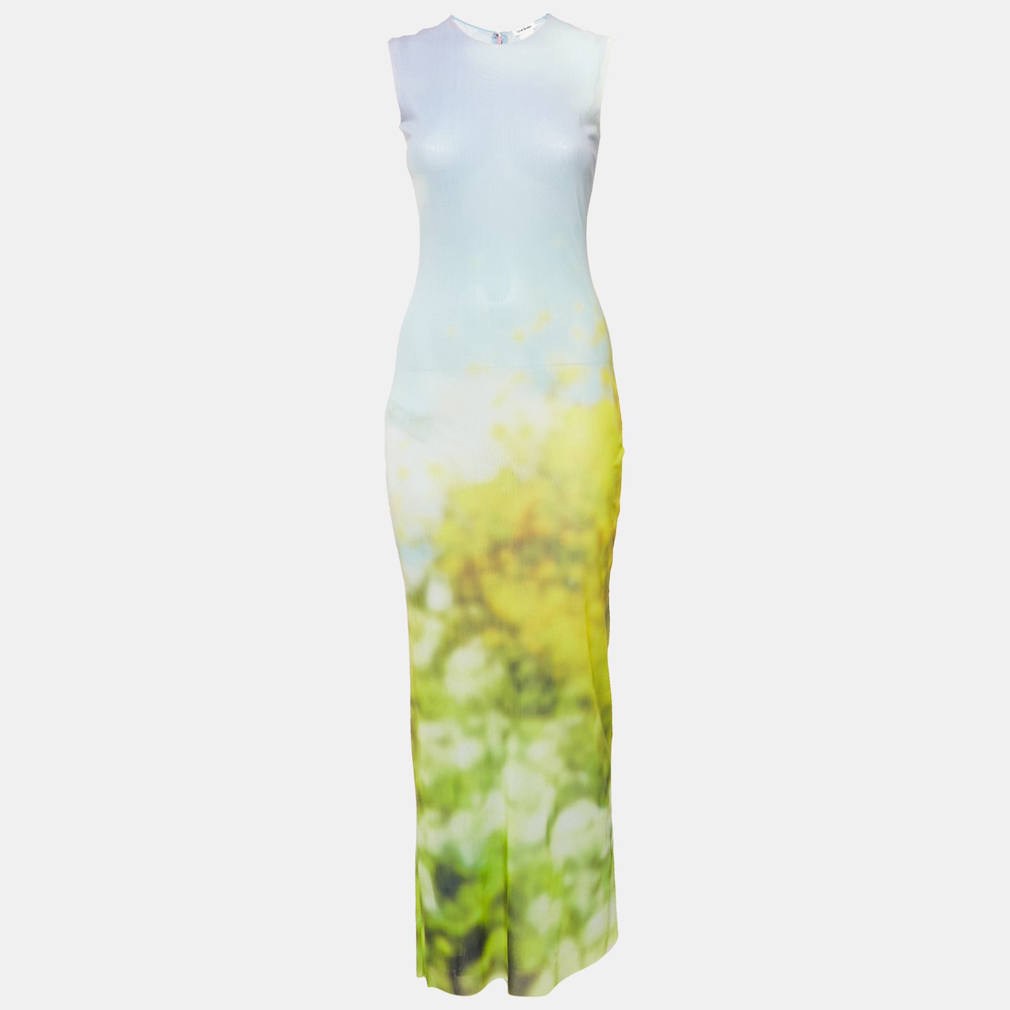 Acne Studios Blue Blurred Print Mesh Maxi Dress XS, Dresses - Luxury Closet catalog