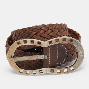 Aigner Brown Braided Leather Buckle Belt 90 CM, Belt Buckles - Luxury Closet catalog