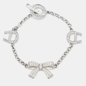 Aigner Logo Bow Crystals Silver Tone Bracelet, Jewelry - Luxury Closet catalog