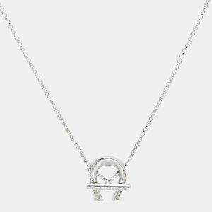 Aigner Logo Crystal Silver Tone Necklace, Jewelry - Luxury Closet catalog
