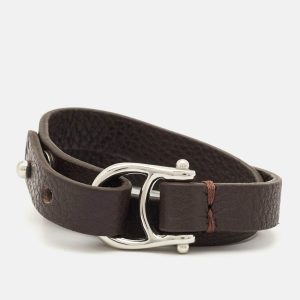 Aigner Logo Leather Silver Tone Double Tour Set of 2 Bracelets, Jewelry - Luxury Closet catalog