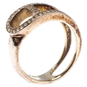 Aigner Gold Tone Crystal Embellished Ring Size 56, Jewelry - Luxury Closet catalog