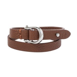 Aigner Brown Leather Double Tour Logo Bracelet, Jewelry - Luxury Closet catalog