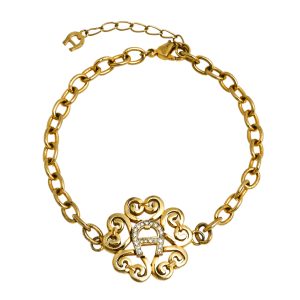 Aigner Gold Tone Crystal Logo Bracelet, Jewelry - Luxury Closet catalog