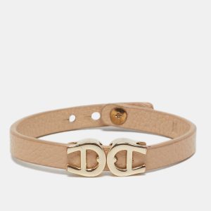 Aigner Logo Black Leather Gold Tone Bracelet M, Jewelry - Luxury Closet catalog