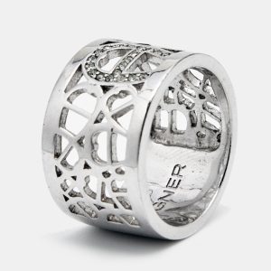 Aigner Crystals SIlver Tone Ring Size 58, Jewelry - Luxury Closet catalog