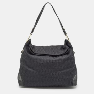 Aigner Black Monogram Canvas and Leather Logo Handle Hobo, Shoulder Bags - Luxury Closet catalog