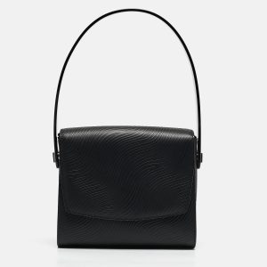 Aigner Black Textured Leather Flap Top Handle Bag, Satchels - Luxury Closet catalog