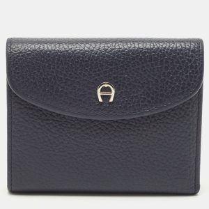 Aigner Dark Blue Leather Logo Trifold Wallet, Wallets & Money Clips - Luxury Closet catalog