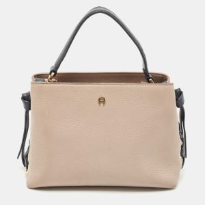Aigner Blue/Light Mauve Leather Carla S Tote, Tote Handbags - Luxury Closet catalog