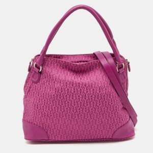 Aigner Fuchsia Signature Canvas and Leather Zip Tote, Tote Handbags - Luxury Closet catalog