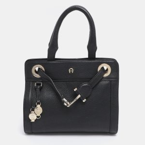 Aigner Black Leather Cavallina Tote, Tote Handbags - Luxury Closet catalog