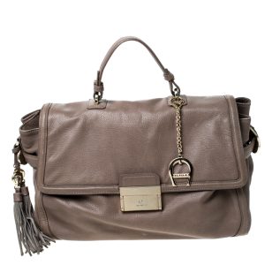 Aigner Light Brown Leather Top Handle Bag, Satchels - Luxury Closet catalog