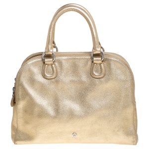 Aigner Metallic Gold Leather Satchel, Satchels - Luxury Closet catalog