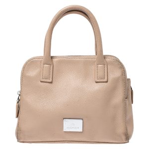 Aigner Beige Leather Double Zip Top Handle Bag, Satchels - Luxury Closet catalog